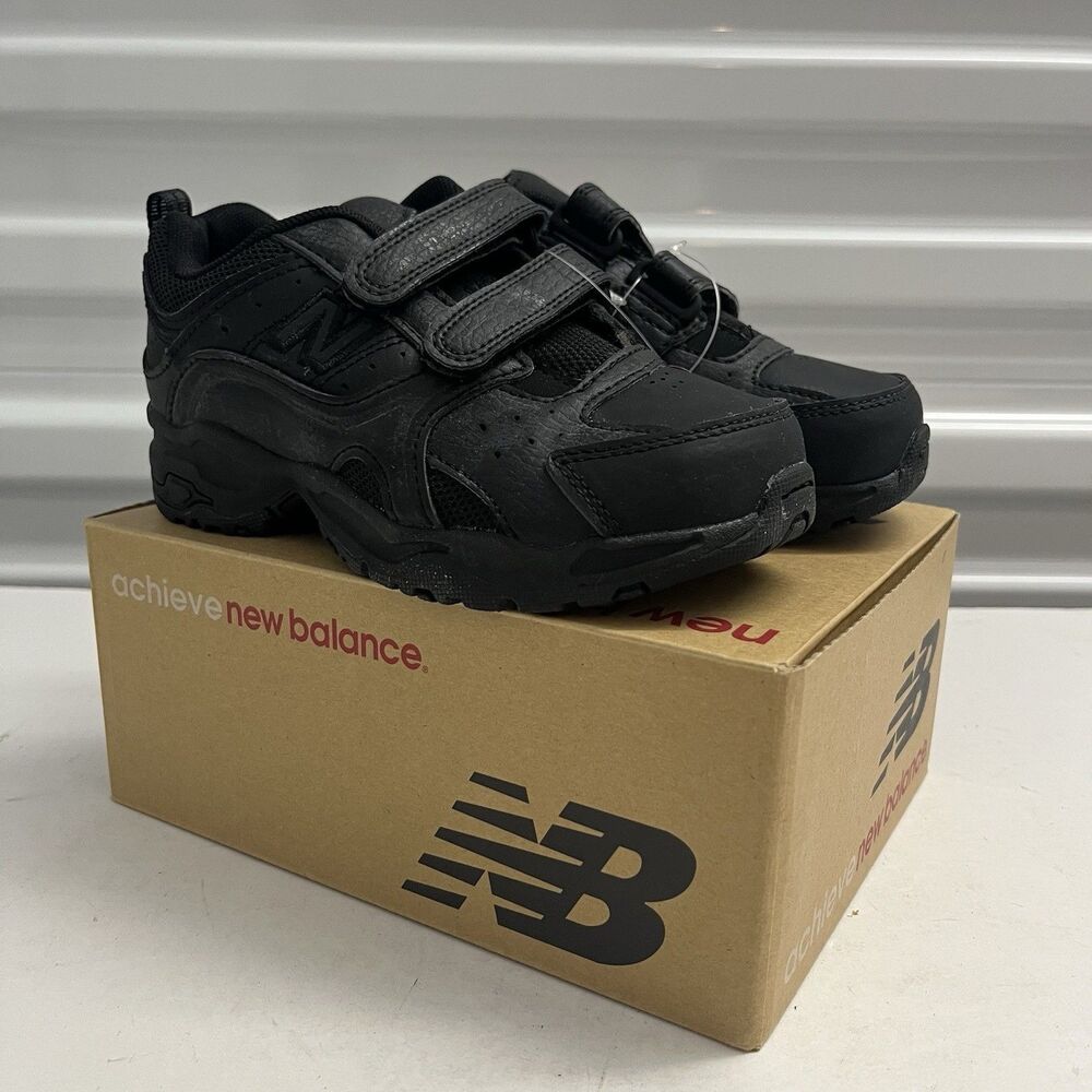 New‎ Balance 622 SZ 11 X W Toddler Black Leather Hook & Loop Sneakers Shoes